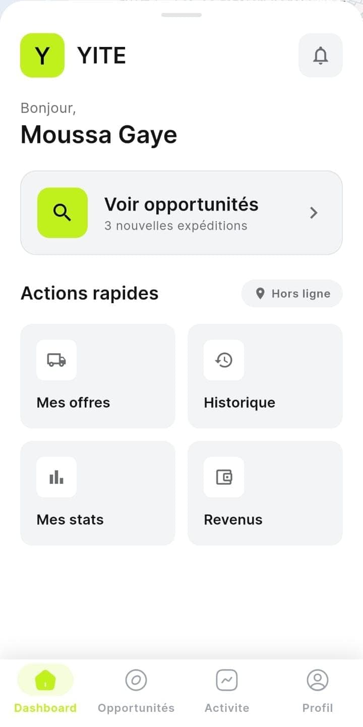 App Transporteur YITE